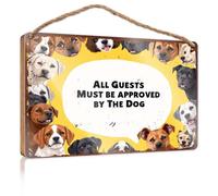 Insegne per cucina Tutti gli ospiti devono essere approvati dal cane. Divertente decorazione per camera da letto retrò (23 x 35 cm)