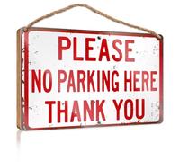 Insegne per porte per casa e ufficio, divertente, con scritta in lingua inglese "Please No Parking Here Thank You" (lingua italiana non garantita), decorazione retrò per ufficio (15 x 2