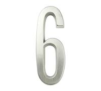 Insegne per toilette, 1 pz. 101 mm Numero civico in metallo for esterni Numeri autoadesivi Adesivi for porte di cassette postali 4 pollici Argento/Nero Lega di zinco #0-9(Silver,6)