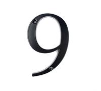 Insegne per toilette, 1 pz. 101 mm Numero civico moderno 4 pollici Numero in lega di zinco nero Numero porta Cassetta postale Indirizzo Segno Numero civico esterno #0-9(9)