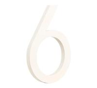 Insegne per toilette, 1 pz. 152 mm Numero civico galleggiante Numero civico esterno Numero civico esterno 6 pollici Targa for indirizzo in metallo bianco Targa for porta appartamento n. 0-9(6)