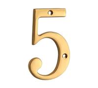 Insegne per toilette, 1 pz. Numero civico in metallo da 101 mm, numero e lettera in ottone massiccio da 4 pollici, numero civico for porta dell'appartamento(5)