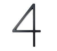 Insegne per toilette, Numero civico galleggiante da 125 mm, grande, moderno, for porta, casa, esterno, 5 pollici, numeri neri, targa for indirizzo n. 0-9(4)