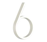 Insegne per toilette, Numero civico galleggiante da 125 mm, numero e lettera in lega di alluminio bianco da 5 pollici, targa in metallo for indirizzo, numero for porta esterna n. 0-9(6)