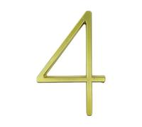 Insegne per toilette, Numero civico galleggiante da 125 mm, numero e lettera in lega di zinco dorato da 5 pollici, targa in metallo for indirizzo, numero for porta esterna, trattino n. 0-9(4)