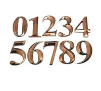 Insegne per toilette, Targa con nome in plastica ABS, bronzo, rame rosso, 7 cm, 0-9, numero civico moderno, 3D, numero civico for appartamento hotel(6)
