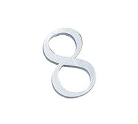 Insegne per toilette, Targa for porta in acrilico autoadesiva da 7 cm, numero civico da 0 a 9, colore argento e oro, for casa e ufficio(Silver,8)