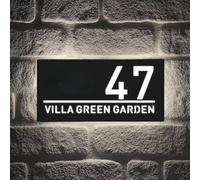 Insegne Personalizzate Moderne Con Retroilluminazione A LED Per Numeri Civici Esterni, Targhette Personalizzate In Acrilico 3D Flottanti Illuminate Con Numero Civico E Nome Della Via(8x16in)