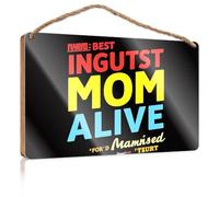 Insegne primaverili per la decorazione della casa The Best Mom Alive. cartello in legno freddo per camper (23 x 35 cm)