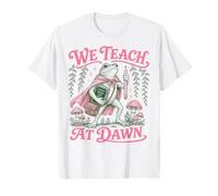 Insegniamo all'alba Funny Teacher Frog Back to School Maglietta