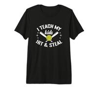 Insegno ai Miei Figli Hit & Rubare Softball Mom Maglietta Premium