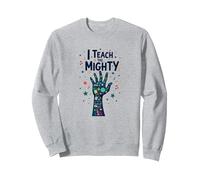 Insegno al Potente educatore Speciale Che dà Potere all'educatore Felpa, Unisex per Adulti, Grigio Melange, XXL