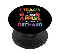 Insegno le mele più carine nel frutteto Insegnante di autunno carino PopSockets PopGrip Adesivo