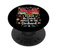Insegno le mele più carine nel frutteto Insegnante di autunno carino PopSockets PopGrip Adesivo