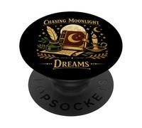 Inseguendo i sogni al chiaro di luna Libro celeste vintage PopSockets PopGrip Adesivo
