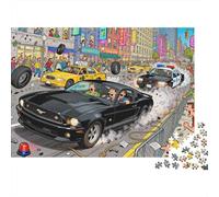 Inseguimento in auto tra le strade della città Puzzle in Legno Impermeabile Puzzles Da 1000 Pezzi Per Adulti Impossibili Giochi Di Impegnativi