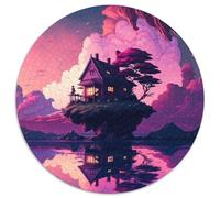Insel im See, 1000-teiliges Puzzle für Erwachsene, rundes Puzzle, ideales Geschenk für Familie und Freunde, knifflige Herausforderung, 1000 Teile (67,5x67,5cm)