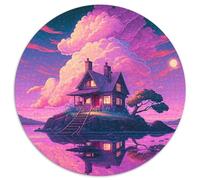 Insel im See-Puzzle 1000 Teile, Unmögliches Puzzle für Erwachsene für Teenager, interaktives Familienspiel, herausforderndes Geschenk, 1000 Teile (67,5x67,5cm)