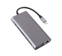 INSEOWI 11 In 1 USB C Docking Station Adattatore Multiporta Lettore di Schede di Memoria Porta Multiplo 3.5mm Dock Station Per Notebook Laptop C Adattatore Multiporta