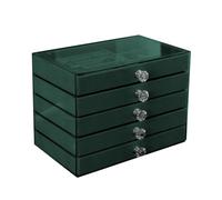 INSEOWI Organizer per gioielli a 5 strati salvaspazio in velluto PET, scomparti regolabili per orecchini e collane, espositore elegante per braccialetti anelli, Taglia unica, come descritto