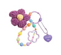 INSEOWI Uncinetto Cinque Portachiavi Multicolore Acrilico Fascino Per Le Donne Ragazze Regalo Zaino Chiavi Accessori Unico, C, Taglia unica