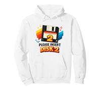 Inserire Disk 2 Retro Floppy Computer Nostalgia Felpa con Cappuccio
