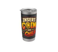 Inserire la moneta e rilassarsi retrò Arcade Gamer Bicchiere termico in acciaio inox doppia parete