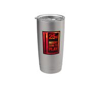 INSERIRE MONETA PER GIOCARE Retro Arcade Game 25 Centesimi Coin Door Bicchiere termico in acciaio inox doppia parete