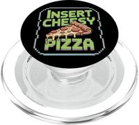 Insert Cheesy Pizza Awesome Foodie Cook Pizzeria Tees 8 bit PopSockets PopGrip per MagSafe