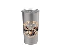 Insert Coffee And I Will Write Code Coder Caffeine Bicchiere termico in acciaio inox doppia parete