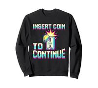 Insert Coin To Continue - Divertente Maglietta da Gioco Arcade Anni '80 Felpa