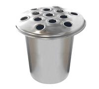 Insert Di Vaso Per Fiori Da Cimitero In Metallo Con Coperchio - Argento