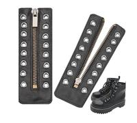 Inserti con cerniera per stivali in pelle, 2 pezzi, chiusura lampo, stivali con 8 occhielli, sportivi, per scarpe da ginnastica, per lavoro, escursionismo, sport, riparazione golf, adulti, donne