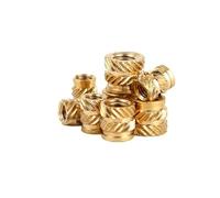 Inserti filettati a caldo, Dadi con inserto termico zigrinato in ottone filettatura femmina dorata da 200 pezzi, dimensioni multiple(M2.5 x D4.0 x L4.0)