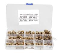 Inserti Filettati Cilindrici in Ottone 210 Pezzi, Dadi A Rulli Piatti Durevoli e Resistenti - Alta Precisione Dei Fili, Antiruggine, Set Completo Con Scatola Portaoggetti