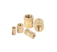 Inserti filettati, Dadi con inserto filettato zigrinato rotondo M1.4~M10 in ottone for stampaggio a iniezione, 10-100 pezzi