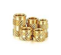 Inserti filettati, Dadi con inserto in ottone M2,5 M3 M4 Dadi filettati zigrinati a caldo Iniezione di calore Inserimento di inserti Rame Doppio Twill