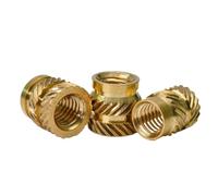 Inserti filettati Dadi zigrinati, Inserti filettati in ottone M4, dadi zigrinati for inclusione in plastica, confezione da 200 dimensioni multiple(M4x10x5.5(200pcs))