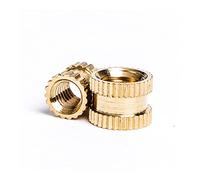 Inserti filettati, Dado zigrinato in ottone M2 M2,5 M3 M4 M5 M6 Filettatura femmina Dadi zigrinati in rame for stampante 3D(50 Pcs,M2x6x3.5)