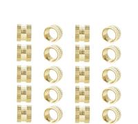 Inserti filettati in ottone Dadi zigrinati, Confezione di dadi spessi in ottone fuso a caldo incorporati M2 M2,5 M3 M4 M5 M6 diverse misure(Straight (20Pcs),M4xL4xOD5)