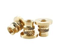 Inserti filettati in ottone, dadi zigrinati, inserti filettati con dado flangiato zigrinato in ottone M2 M3 M4 M5 M6 M8 for stampa 3D(M4xL6.7xOD6.8,10Pcs)