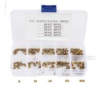 Inserti Filettati M2.5 in Ottone, 150 Pezzi, Varie Lunghezze - Alta Durata, Resistenza al Calore, Kit Completo per Fissaggi Precisi