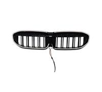 Inserti Griglia Anteriore Rete Adatto Per 2019-2022 Per BMW Per La Serie 3 Per G20 Con Griglia LED Illuminata Griglia Anteriore Corsa Maschera Copertura Finiture Cofano Anteriore(Double lines)