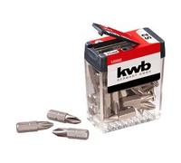 kwb PH2 bit dispenser box - set di 25 pezzi con punte per cacciaviti PH2, lunghezza 25 mm, forma C 6.3 e diametro 1/4" con albero esagonale.