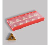 Inserti in carburo, 10 pezzi Inserti per fresatura di tornio,TCMT 16T304 Triangolare in acciaio al tungsteno con lama in carburo Utensile per tornitura CNC, Adatto per portautensili per tornio