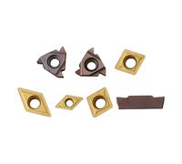 Inserti in carburo di alta qualità, un set completo di sette compatibili con i tuoi utensili per tornio con gambo da 16 mm