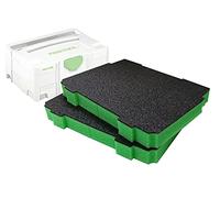Inserti in schiuma Shadow Foam per Systainer T-LOC - Kit di montaggio fai-da-te per sistemi modulari Systainer Festool, TANOS e Panasonic - Confezione da due - Verde (spessore 50 mm)