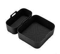 Inserti in silicone per friggitrice ad aria calda Dual Basket - Adatto per serie 3000/5000 - Riutilizzabile e lavabile in lavastoviglie - 21 x 19 cm e 21 x 9,5 cm nero grigio (nero)