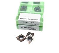 Inserti indicizzabili per tornitura in metallo dur 10PCS CCMT060204 CCMT060208 CCMT09T304 CCMT09T308 CCMT120404 LF6018 LF6118 Fresa in lega dura Utensile for tornitura esterna(CCMT09T308 LF6118)