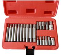 INSERTI INSERTO CHIAVI BUSSOLE CHIAVI TORX SET 21 PZ HEX 1/2' 3/8' PROFESSIONAL